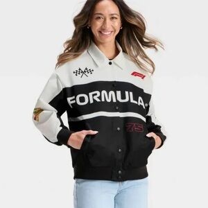 NWT Formula 1  Women’s Graphic Jacket Black /White   L